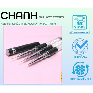 Cọ Vẽ Nét, Vẽ Móng Nail Cán Đá 5mm 9mm 11mm Lông Mảnh, sắc Nét