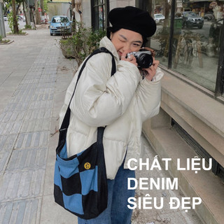 Túi Tote Vải Đeo Chéo Canvas Caro “Checked Bag”