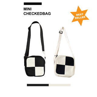 Túi Tote Đeo Chéo “Mini Checked Bag” Vải Canvas