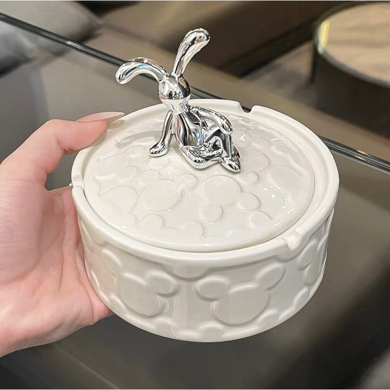 Gạt Tàn Thỏ Lười Bằng Sứ Decor