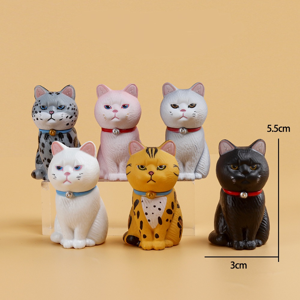 Mô hình mèo béo ngồi cuộn đuôi mặt quạo siêu đáng yêu dễ thương trang trí bàn học chill paimon shop