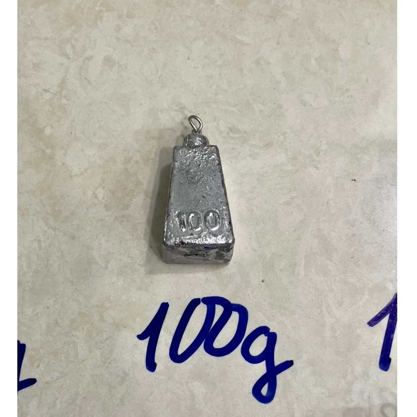 Chì vuông có móc đủ cỡ từ 50g - 80g - 100g - 120g - 150g - 200g - 300g Hàng Đẹp Mới