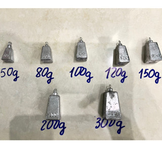 Chì vuông có móc đủ cỡ từ 35g - 50g - 80g - 100g - 120g - 150g - 200g - 300g hàng đẹp mới