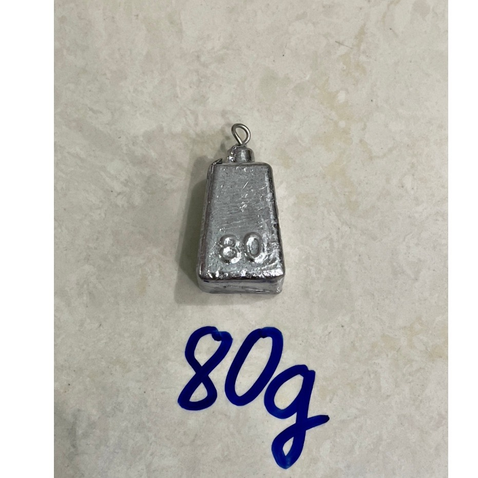 Chì vuông có móc đủ cỡ từ 50g - 80g - 100g - 120g - 150g - 200g - 300g Hàng Đẹp Mới