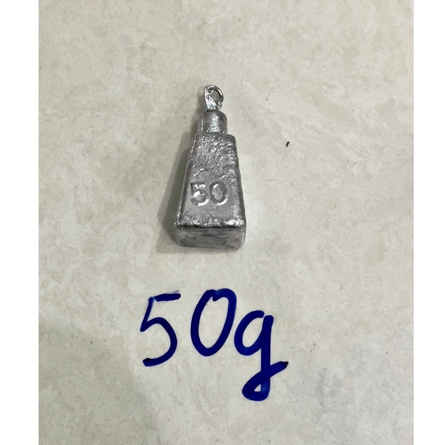 Chì vuông có móc đủ cỡ từ 50g - 80g - 100g - 120g - 150g - 200g - 300g Hàng Đẹp Mới