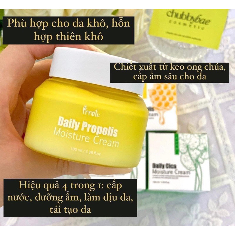 Kem dưỡng ẩm Prreri Daily Cica và Propolis Moisture Cream
