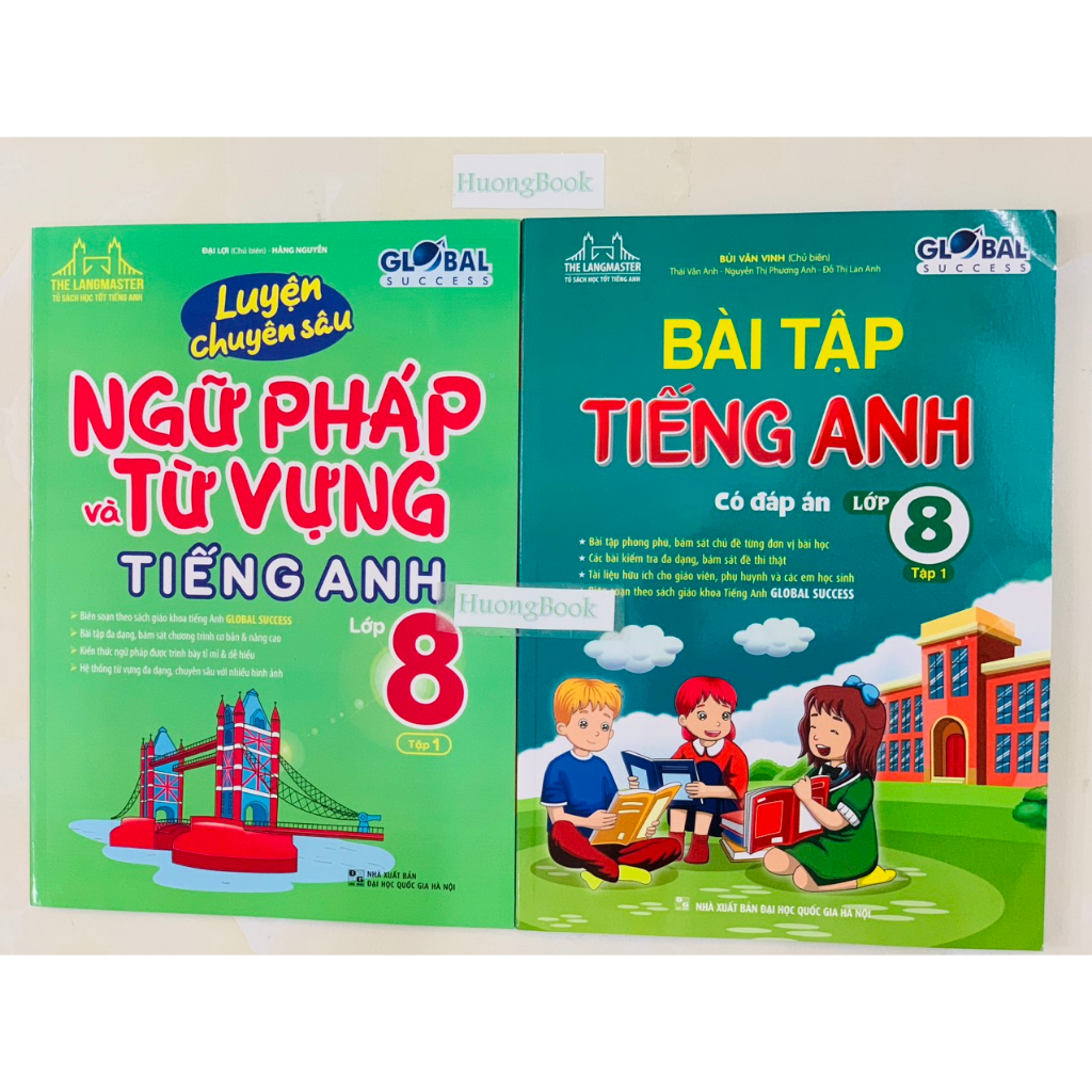 Sách - luyện chuyên sâu ngữ pháp và từ vựng tiếng anh & Bài tập tiếng anh lớp 8 tập 1 ( 2 cuốn - GLO