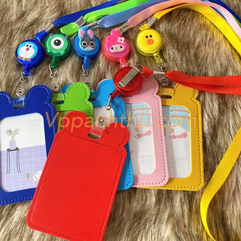 Dây đeo thẻ học sinh, bảng tên dành cho sinh viên, nhân viên nhiều màu sắc, hình thú ngộ nghĩnh dáng đứng