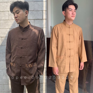 ĐỒ LAM ĐI CHÙA # Lãnh Tụ Nam Tay Dài Cao Cấp # Quần Áo Nam # Đồ Bộ Nam