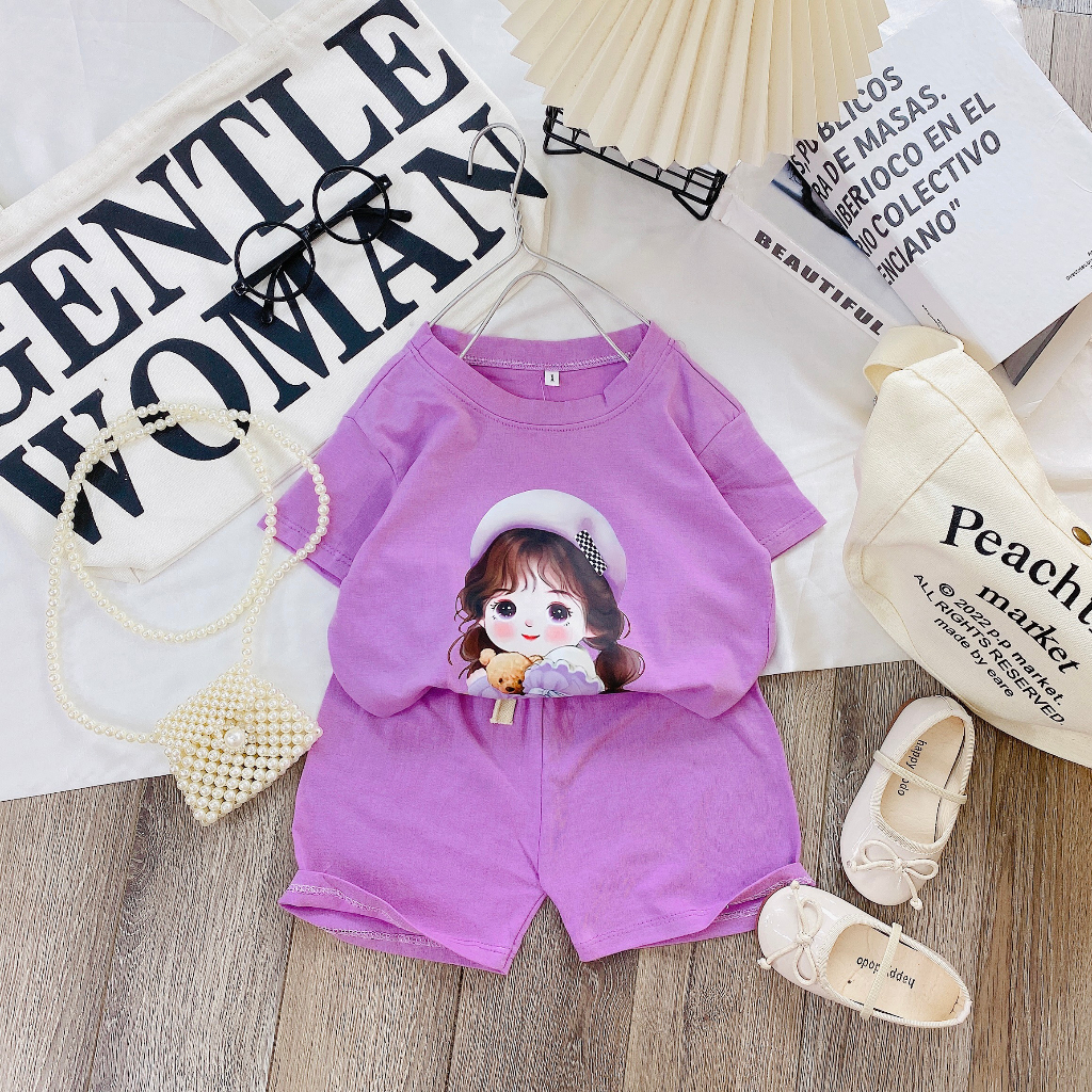 Bộ cộc cotton cho bé gái