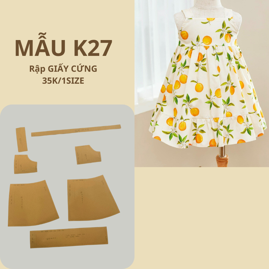 RẬP GIẤY CỨNG CẮT SẴN VÁY BÉ K27