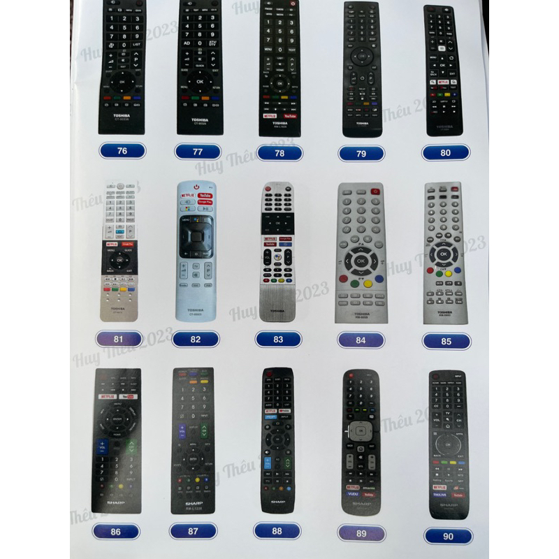 Remote Tivi Toshiba tặng pin