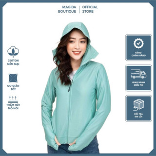 Áo chống nắng nữ 1 lớp dày dặn, Áo nắng thông hơi khẩu trang cao kèm khóa mũ