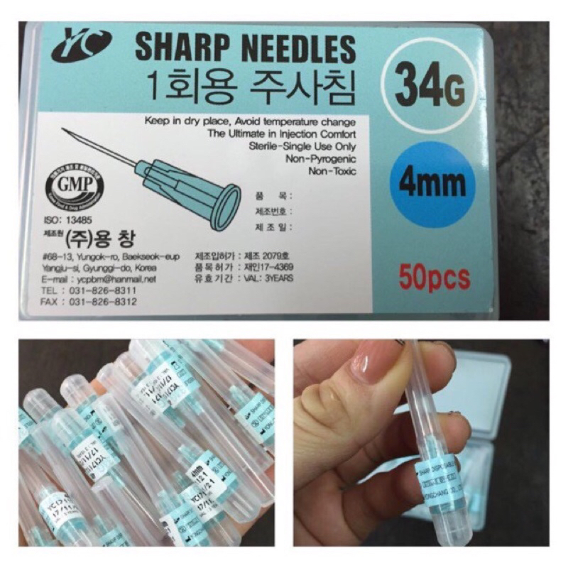 Lẻ 1 chiếc kim 30G, 32G, 34G kim tiêm meso, kim tiêm dưỡng chất căng bóng da chuẩn Hàn