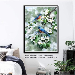 tranh thêu chữ thập tứ quý phong cảnh xuân hạ thu đông LV3262 AA2081