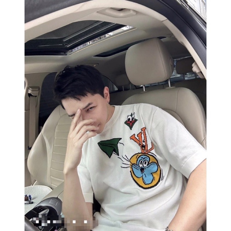 Áo phông len - Louis Vuitton - LV Monogram Comics Intarsia Tee Short knit máy bay hoạt hình NewSS2023