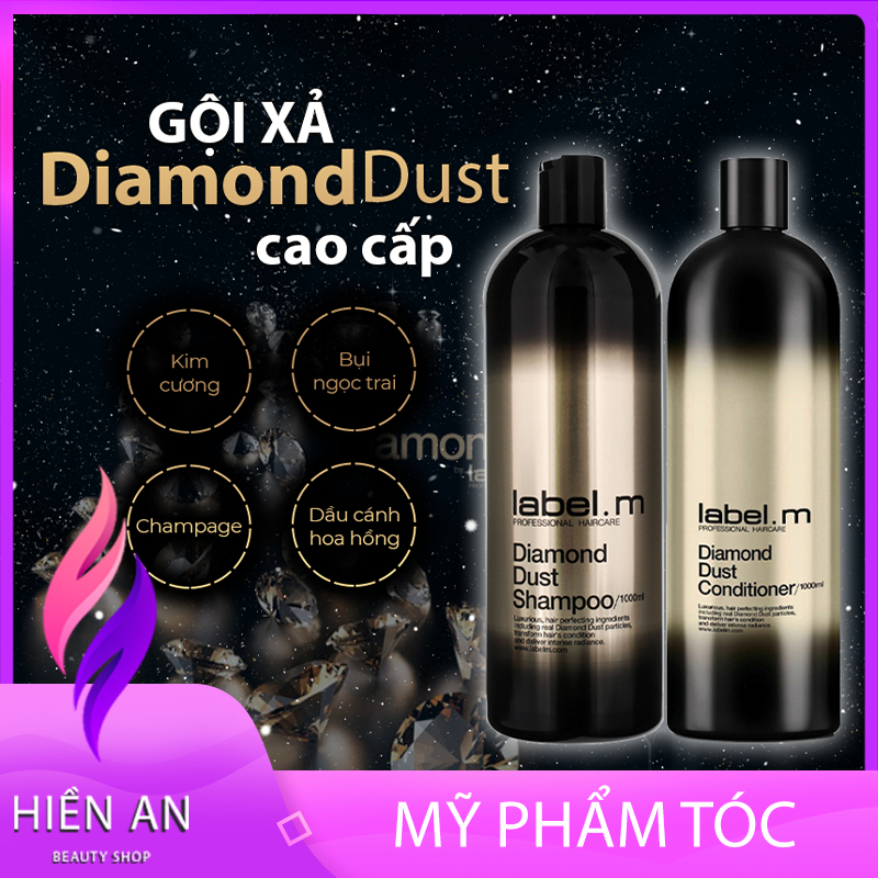 Dầu gội xả cao cấp phục hồi tóc hư tổn, tóc uốn nhuộm duỗi, combo dưỡng tóc mềm mượt Label.m Diamond Dust 1000ml