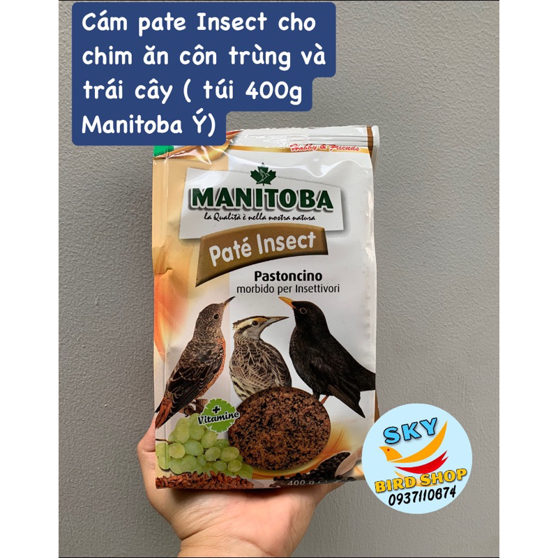 Cám pate côn trùng cho chim chào mào, sơn ca... ăn sâu và trái cây ( Túi 400g Manitoba Ý)