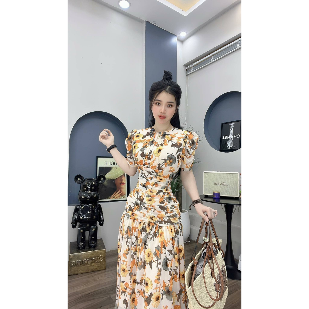 ĐẦM HOA NHÍ SANG CHẢNH NHÚN EO CHE KHUYẾT ĐIỂM- SHOP LINH TRANG