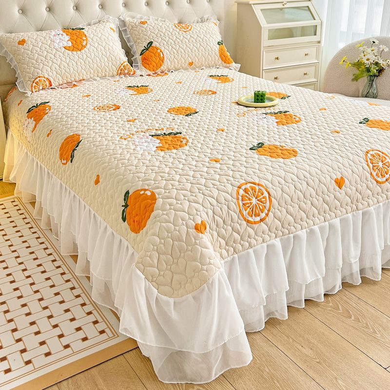 💥 set ga gối phủ bèo ren trần bông cao cấp kích thước 1m6, 1m8x2m, chăn ga gối nệm, ga trải giường, vỏ gối