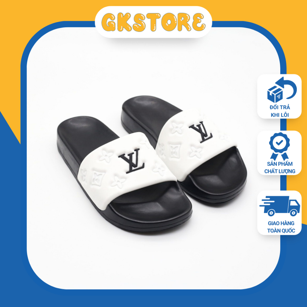 Dép Nam LV Quai Ngang ĐẾ PU Đi êm Chân Kiểu Dáng Thời Trang Năng Động