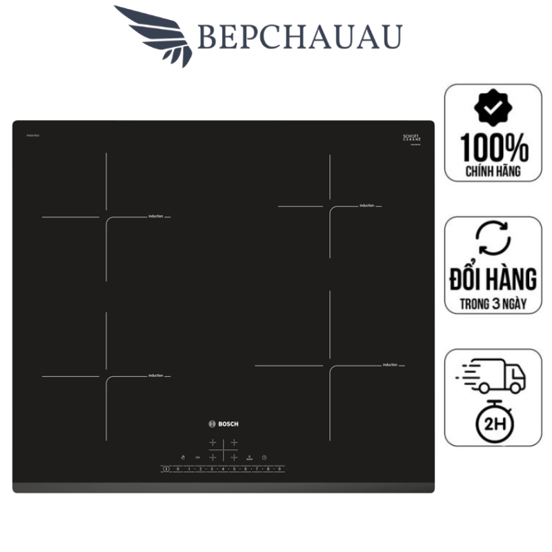 Bếp Từ 4 Vùng Nấu Bosch PIE631FB1E Serie 6, Made in Spain, bh 12 Tháng, Bepchauau