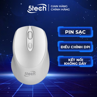 Chuột không dây 5TECH cho máy tính gaming sạc pin, siêu nhạy cho laptop, chất liệu nhựa ABS cao cấp