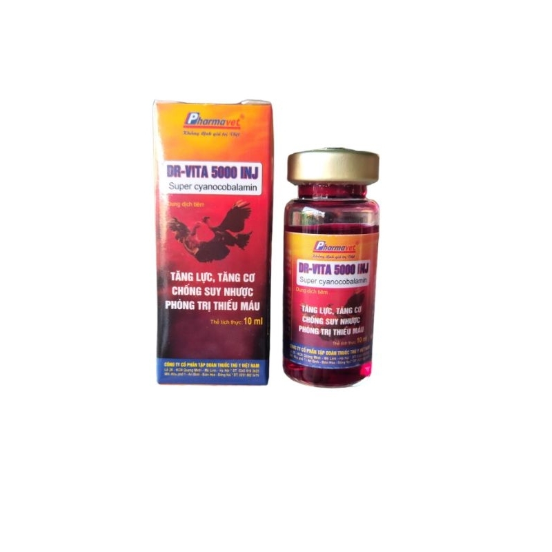 Kích lực cao cấp nhất hàng thú y cho gà chọi DR VITA 5000 INJ LỌ 10ml