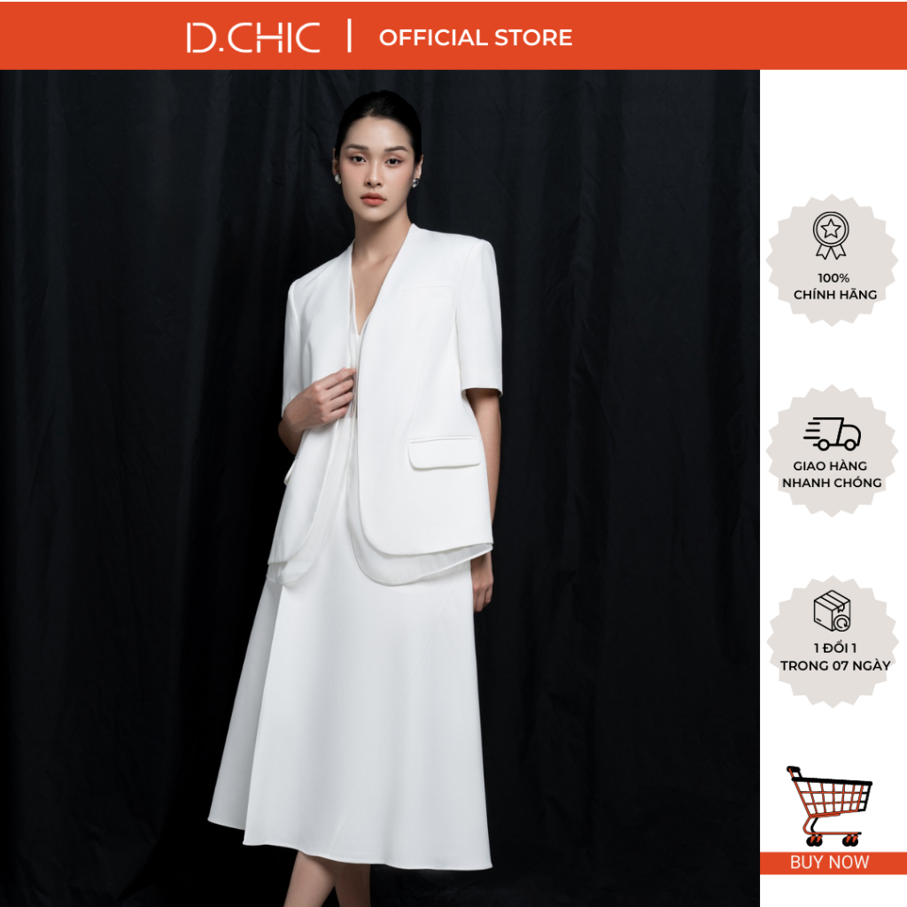 Chân váy midi cạp rời D.CHIC MS: 382750
