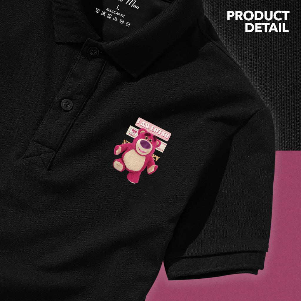 Áo Thun Polo Gấu Dâu Lotso Vải cá sấu 4 chiều thoáng mát