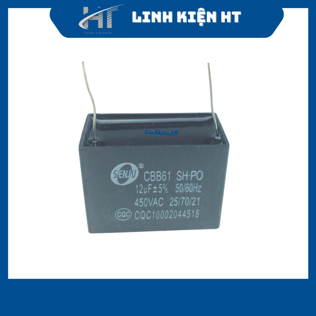 Tụ quạt 1uF-10uF 450VAC chân hàn mạch SENJU CBB61 - Linh kiện HT