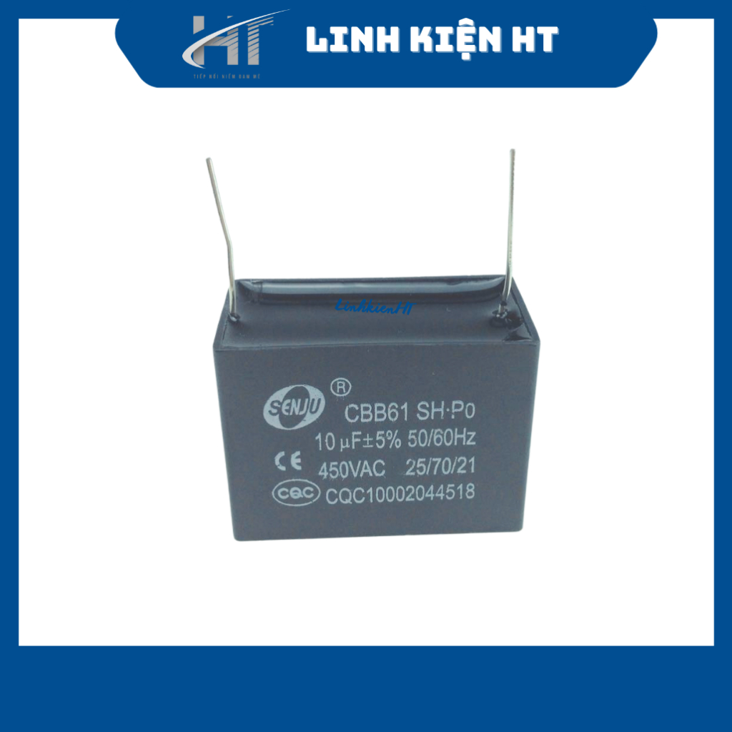 Tụ quạt 1uF-10uF 450VAC chân hàn mạch SENJU CBB61 - Linh kiện HT