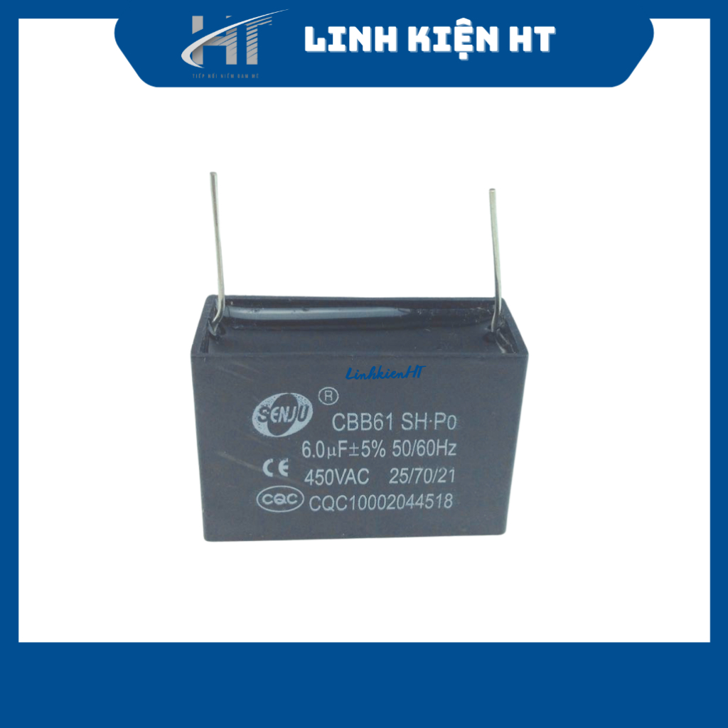 Tụ quạt 1uF-10uF 450VAC chân hàn mạch SENJU CBB61 - Linh kiện HT