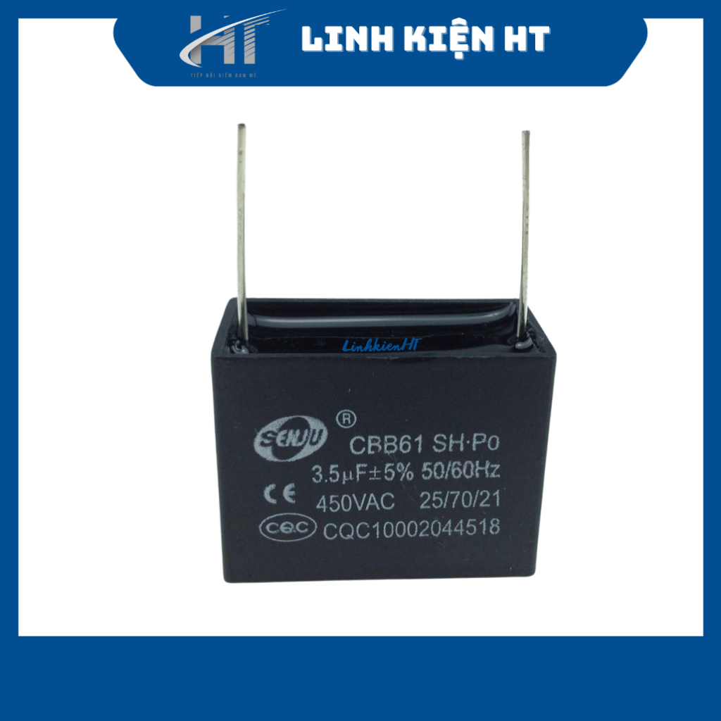 Tụ quạt 1uF-10uF 450VAC chân hàn mạch SENJU CBB61 - Linh kiện HT