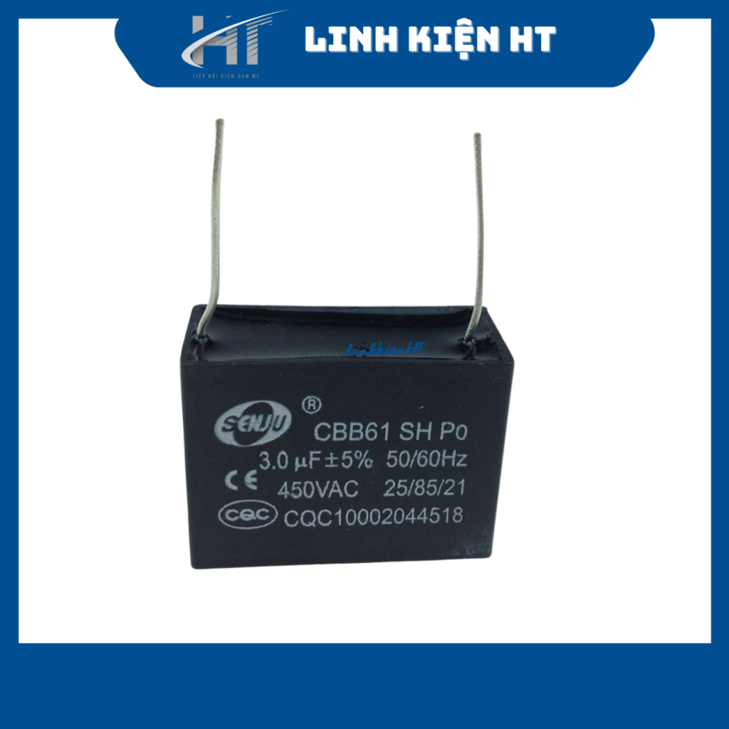 Tụ quạt 1uF-10uF 450VAC chân hàn mạch SENJU CBB61 - Linh kiện HT
