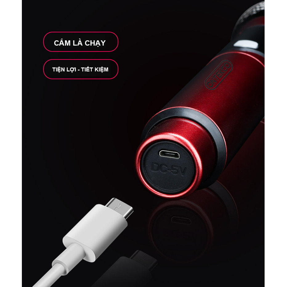 Bộ 2 Micro ONTEKCO MU02 Karaoke Không Dây Siêu Sang, Chuyên Dùng Cho Amply, Loa Kéo, Kết Nối Xa Tới 30m Qua Đầu Thu Mini