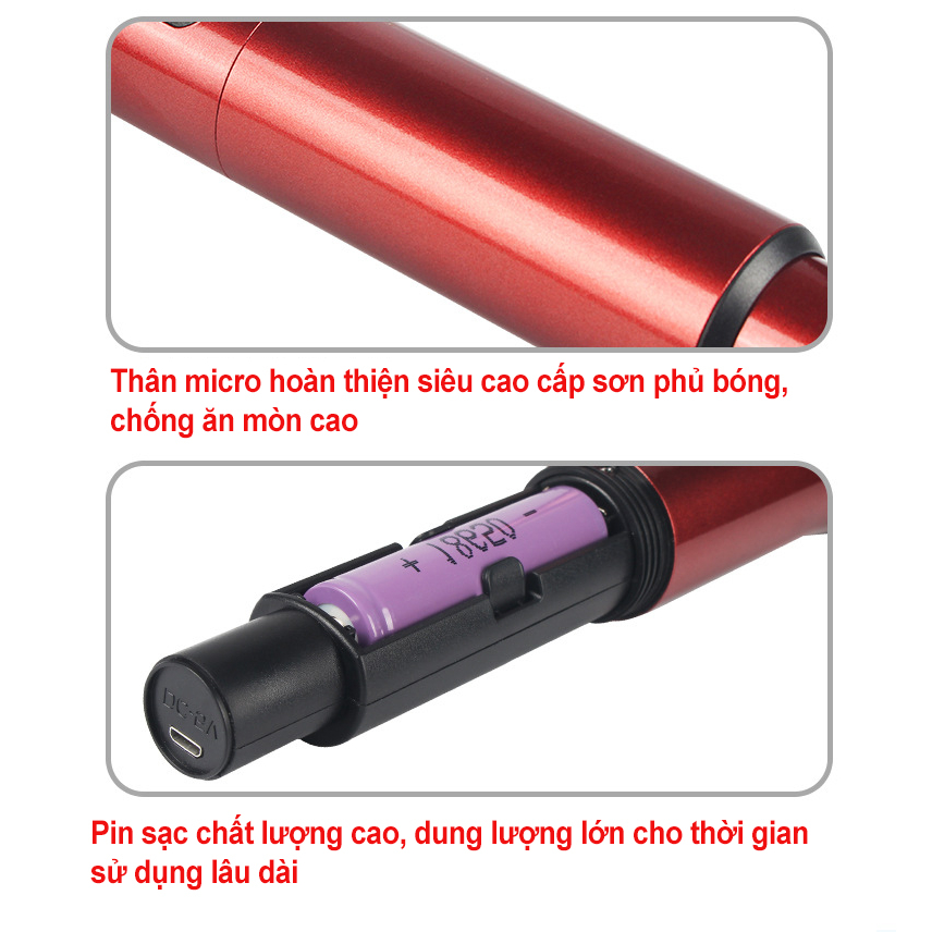 Bộ 2 Micro ONTEKCO MU02 Karaoke Không Dây Siêu Sang, Chuyên Dùng Cho Amply, Loa Kéo, Kết Nối Xa Tới 30m Qua Đầu Thu Mini