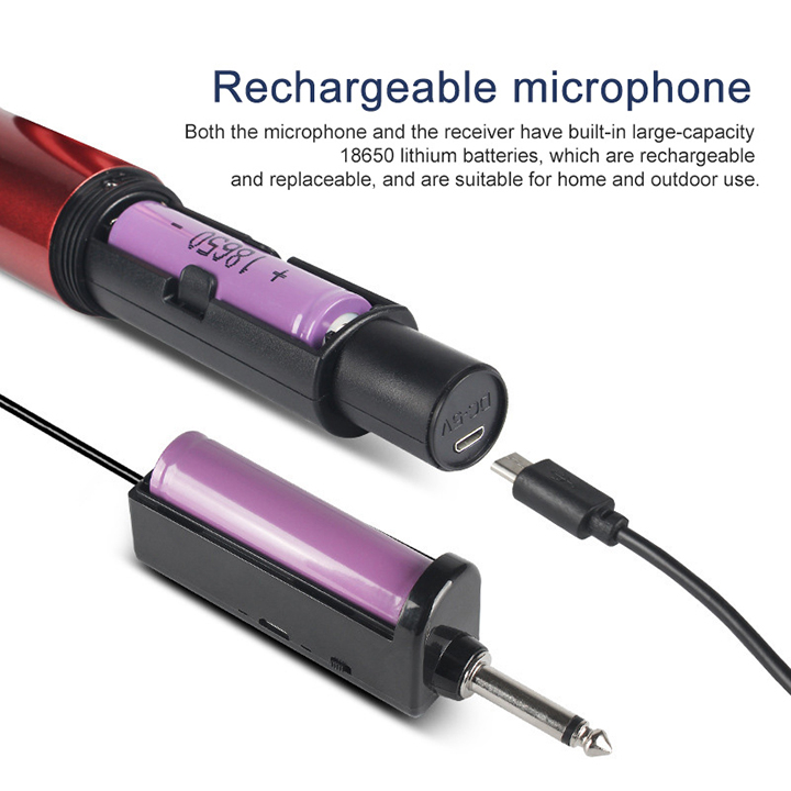 Bộ 2 Micro ONTEKCO MU02 Karaoke Không Dây Siêu Sang, Chuyên Dùng Cho Amply, Loa Kéo, Kết Nối Xa Tới 30m Qua Đầu Thu Mini