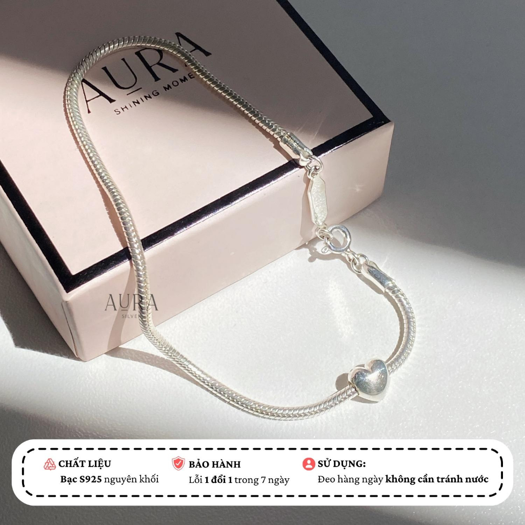 Vòng tay bạc 925 Lắc tay Charlie-Aura Silver-LT27