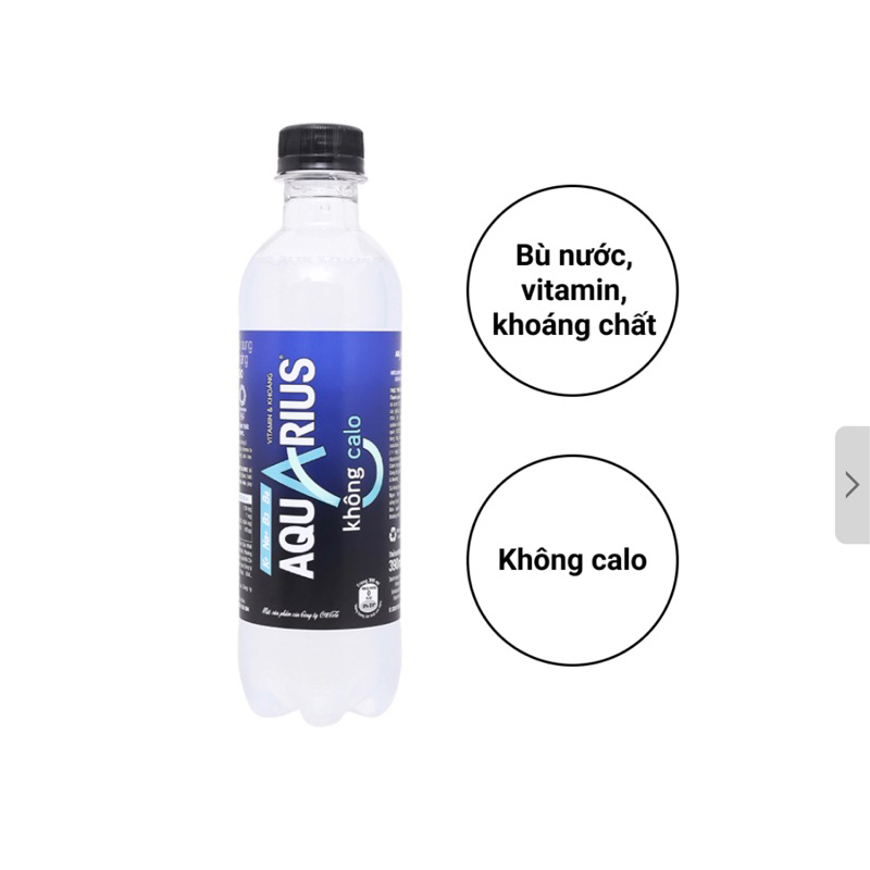 Set 6 chai nước uống vận động Aquarius Zero 390ml