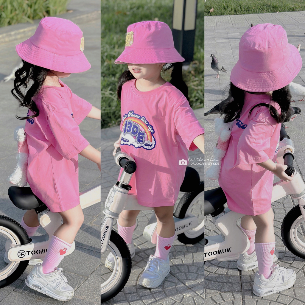 Áo thun 13demarkzo cầu vồng tặng kèm thỏ bông cho bé , áo phông trẻ em unisex , Kid_genz