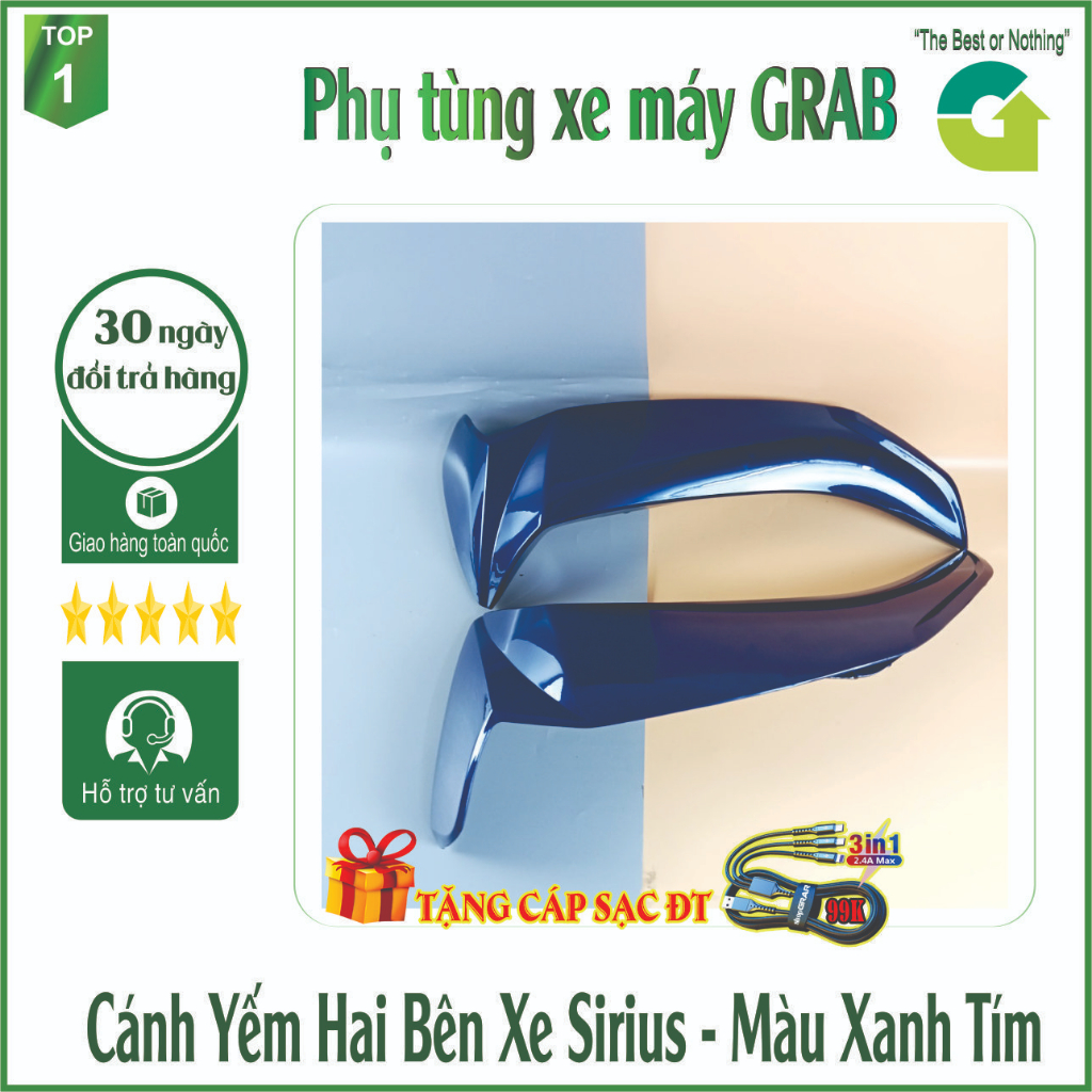 Bộ 2 Yếm bên ngoài hai bên Trái - Phải xe Sirius nhiều màu