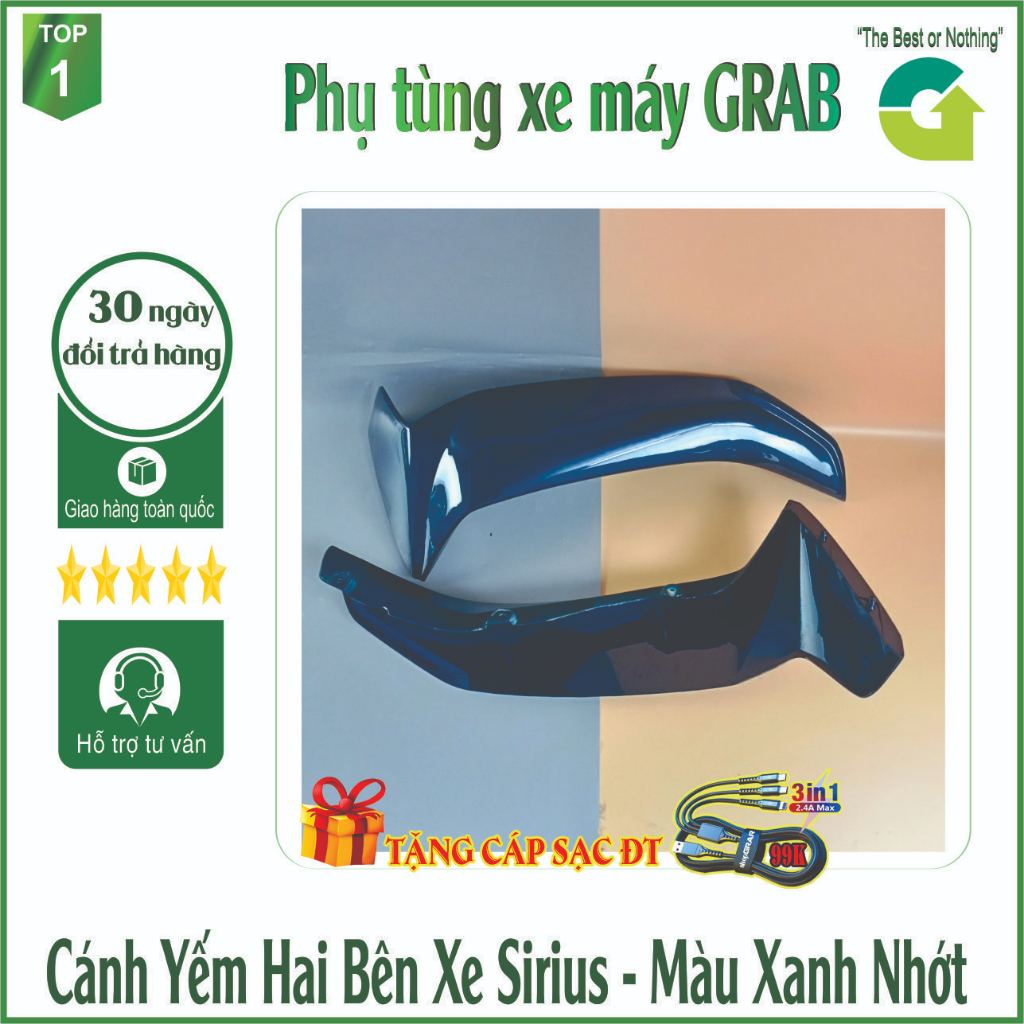 Bộ 2 Yếm bên ngoài hai bên Trái - Phải xe Sirius nhiều màu