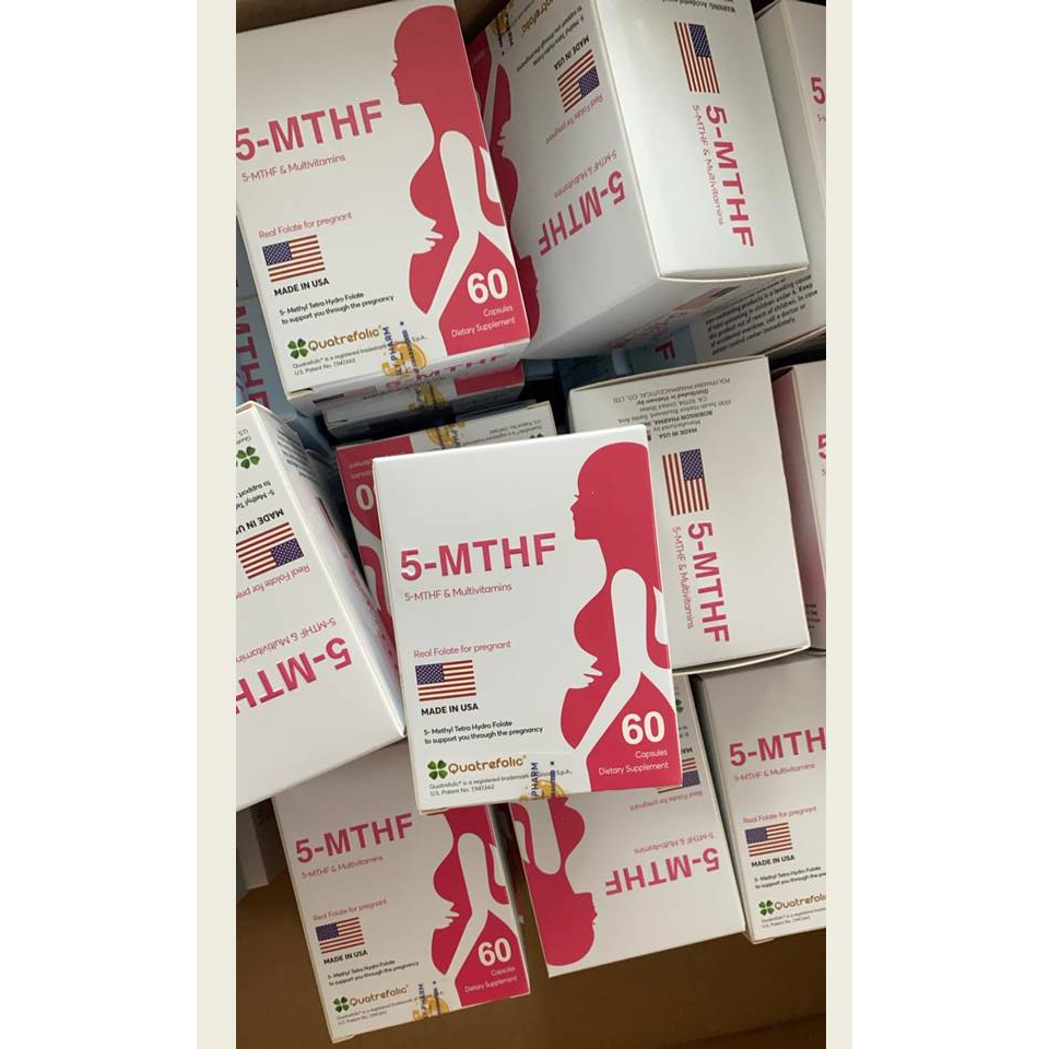 5-MTHF hộp 30 viên, bổ sung acid folic, 5mthf,sắt, canxi, và các vitamin cho bà bầu, tăng thụ thai, ngừa dị tật thai nhi