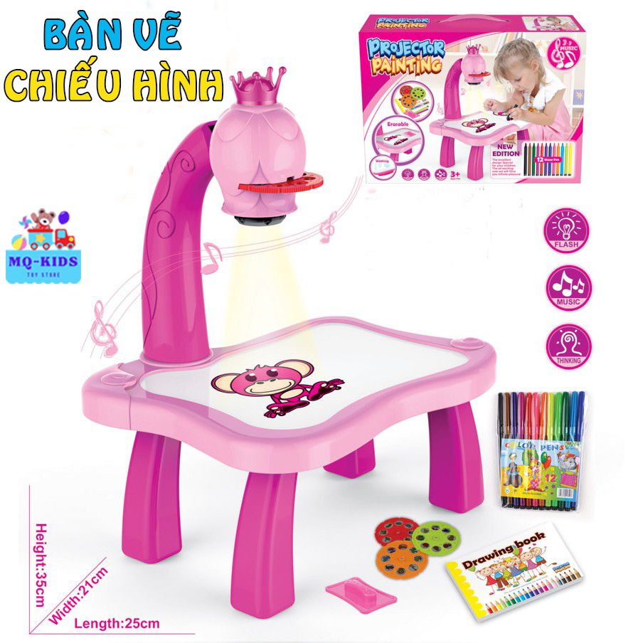 Bàn vẽ có đèn chiếu, Bàn vẽ đa năng thông minh kèm nhạc cho bé tập tô, tập vẽ