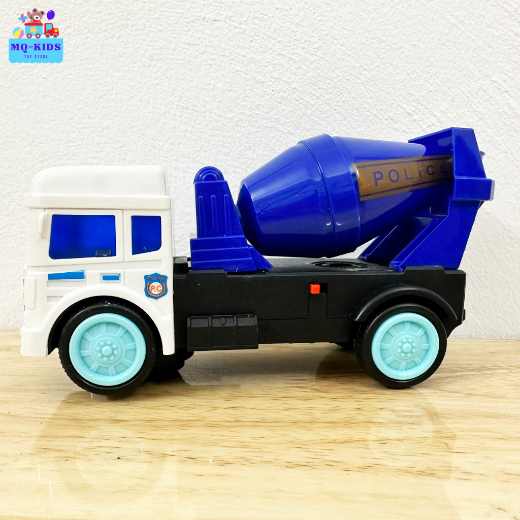 Xe trộn bê tông chạy Pin - Ô Tô công trình Chất liệu nhựa cao cấp chống va đập cho bé
