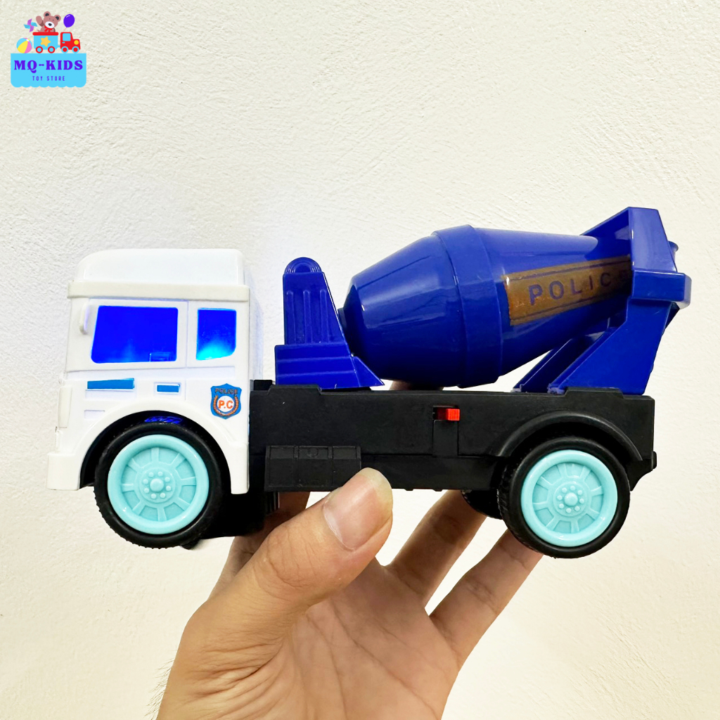 Xe trộn bê tông chạy Pin - Ô Tô công trình Chất liệu nhựa cao cấp chống va đập cho bé