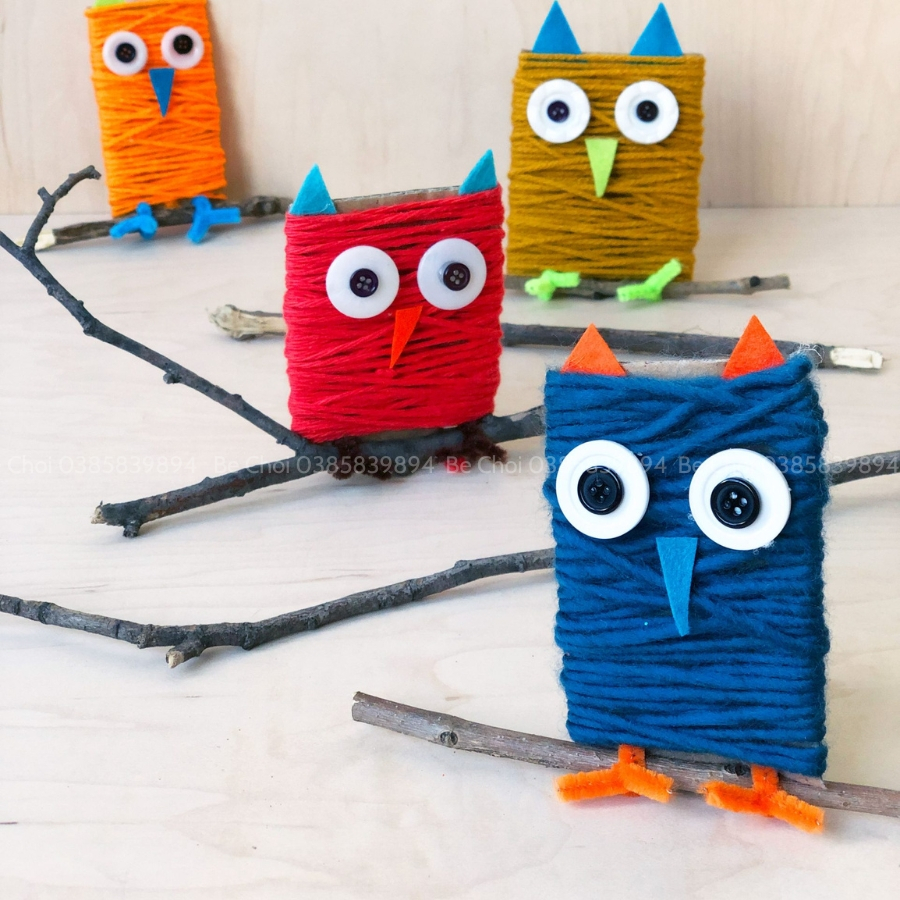 Dây len làm thủ công, hoạt động tạo hình sáng tạo cho bé, đồ chơi giáo dục sớm, làm đồ trang trí