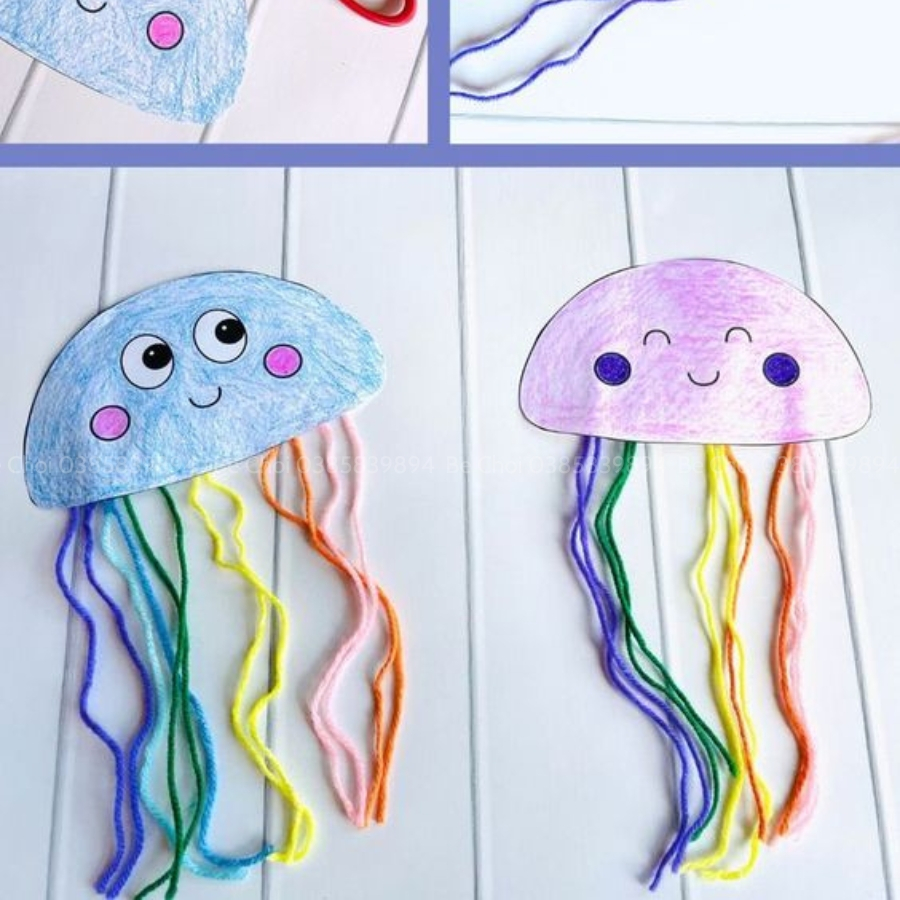 Dây len làm thủ công, hoạt động tạo hình sáng tạo cho bé, đồ chơi giáo dục sớm, làm đồ trang trí