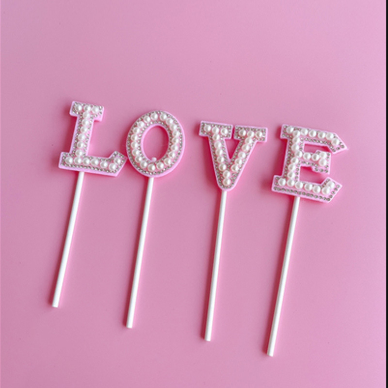 - Que cắm chữ -Trang trí bánh sinh nhật bánh kem